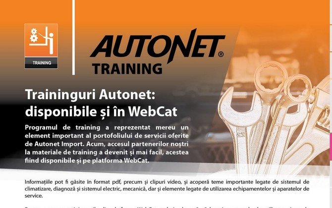 Traininguri Autonet: disponibile și în WebCat